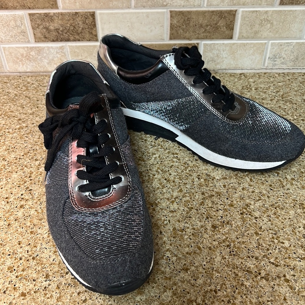 Michael Kors Black Glitter Tennis Shoe Size 10
